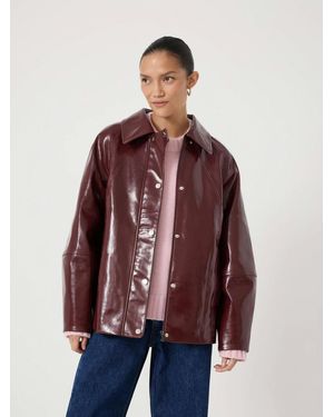 Hush Darcey High Shine Oversized Jacket - Red