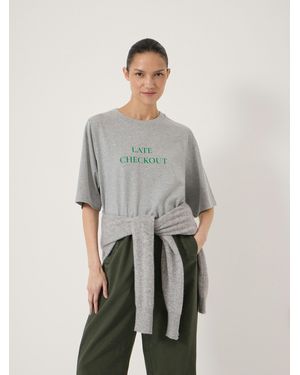 Hush Late Check Out Graphic Heavyweight T-Shirt - Grey