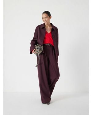 Hush Wool Blend Relaxed Jacket - Red