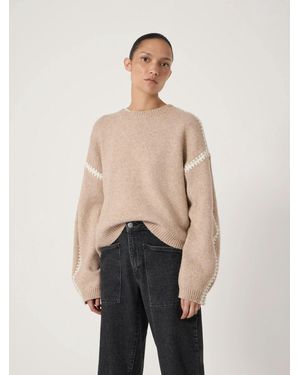 Hush Whitney Whipstitch Knitted Jumper - Natural