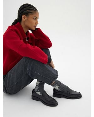 Hush Penny Chunky Leather Loafers - Red