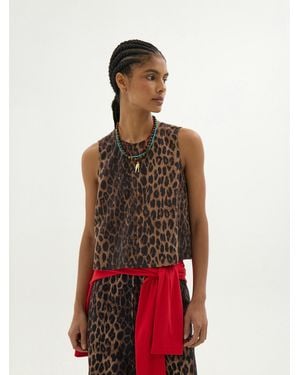 Hush Vera Linen Blend Top - Red