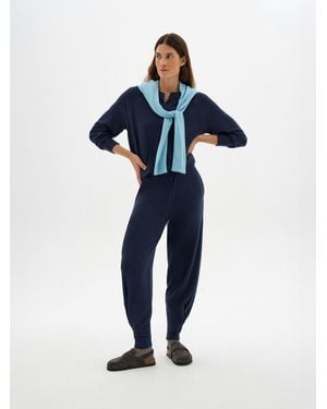 Hush Joanna Supersoft Barrel Leg Pleat Jogger - Blue