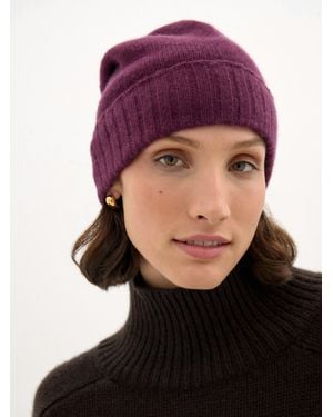 Hush Cashmere Beanie - Purple
