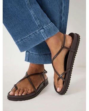 Hush Theo Leather Strappy Sandals - Blue