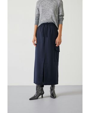 Hush Aria Cargo Wool Maxi Skirt - Blue