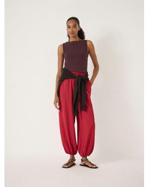 Hush Nyra Crinkle Balloon Hem Trousers - Red
