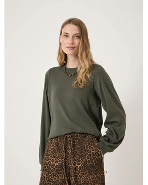 Hush Elodie Puff Detail Cuff Cotton Top - Green