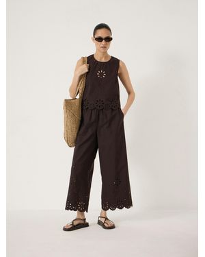 Hush Renna Broderie Placement Trousers - Natural