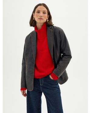 Hush Kaelis Leather Blazer - Red