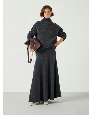 Hush Bea Boucle Knitted Midi Skirt - Black
