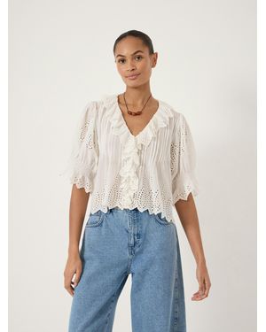 Hush Koa Cotton Broderie Blouse - White