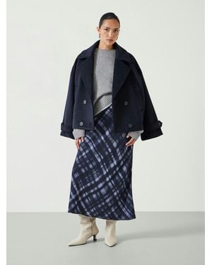 Hush Simone Crepe Midi Skirt - Blue