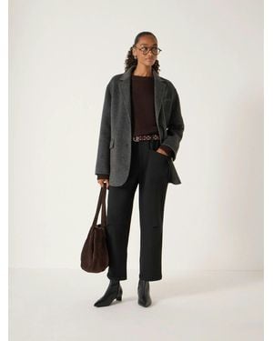 Hush Tailored Cordi Barrel Leg Trousers - Natural