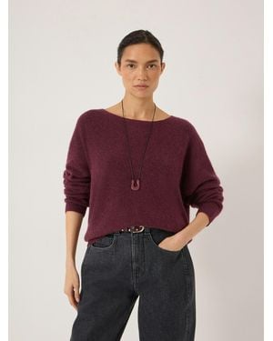 Hush Bryony Slash Neck Knitted Jumper - Red