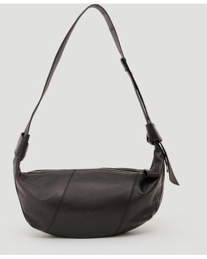 Hush Oversized Leather Crescent Bag - Black