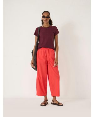 Hush Juno Pull On Laundered Cotton Barrel Leg Trousers