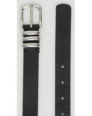 Hush Isabel Leather Multi Ring Belt - Black