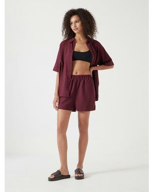 Hush Lana Linen Blend Shorts - Red