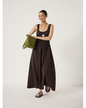 Hush Clarissa Jersey Gathered Straps Midi Dress - White