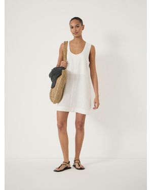Hush Maris Linen Blend Mini Dress - Natural