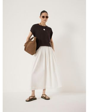 Hush Maddie Pleated Cotton Voile Midi Skirt - Natural