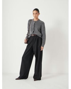 Hush Lya Wool Blend Wide Leg Trousers - White