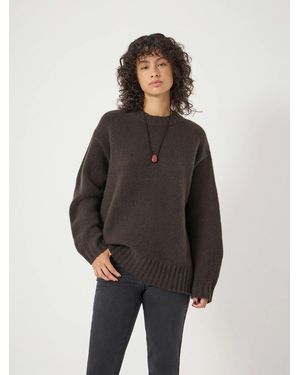 Hush Cora Longline Chunky Cashmere Jumper - Grey