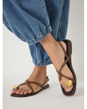 Hush Yara Metal Detail Toe Sandal - Blue