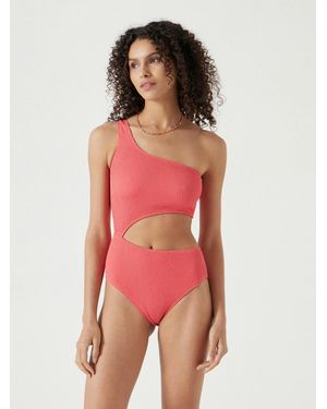 Hush Clare Cut-Out Crinkle Swimsuit - Red