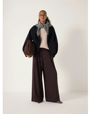 Hush Linnie Pure Wool Double Faced Collarless Jacket - Blue