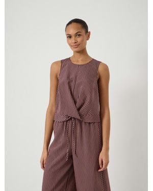 Hush Maggie Stripe Twist Front Top - Brown