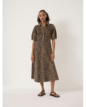 Hush Lark Barrel Sleeve Denim Dress - Natural
