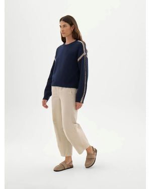 Hush Whitney Whipstitch Knitted Jumper - Blue