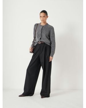 Hush Lya Wool Blend Wide Leg Trousers - White