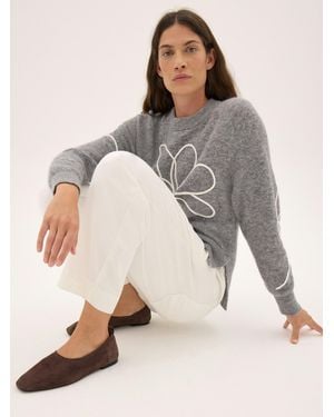 Hush Calyx Square Toe Suede Ballerina Flats - Grey