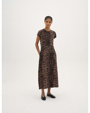 Hush Cap Sleeve Barrel Jersey Midi Dress - Natural