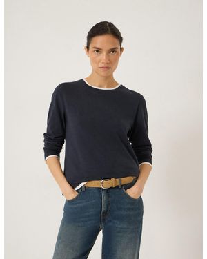 Hush Winona Cotton Double Layer Long Sleeve T-Shirt - Blue