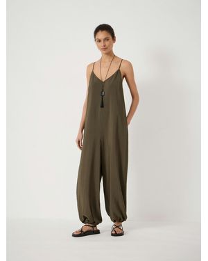 Hush Hols Bubble Hem Airflow Jumpsuit - Green