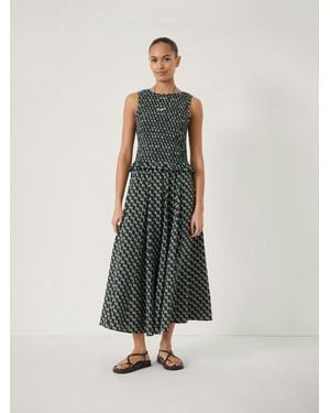 Hush Mavi Godet Crinkle Midi Skirt - White