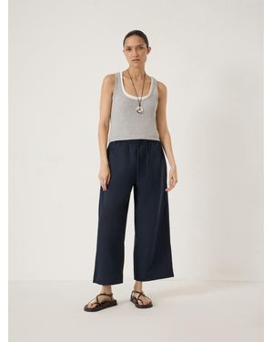 Hush Arden Cropped Cotton Trousers - Blue