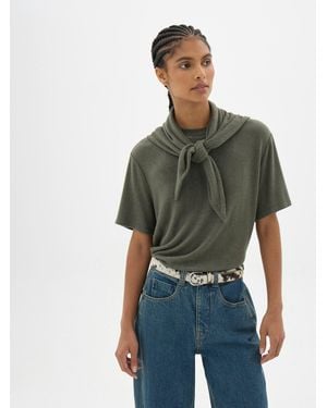 Hush Elarae Supersoft Crew T-Shirt And Matching Scarf - Green