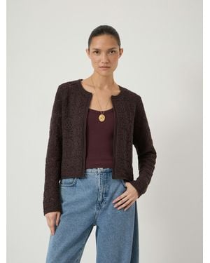 Hush Crochet Cotton Edge To Edge Cardigan - Blue