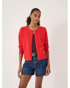 Hush Mikaela Jersey Slub Cardigan - Red