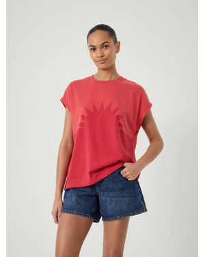 Hush Sunburst Graphic Sleeveless T-Shirt - Red