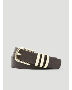 Hush Isabel Leather Multi Ring Belt - White