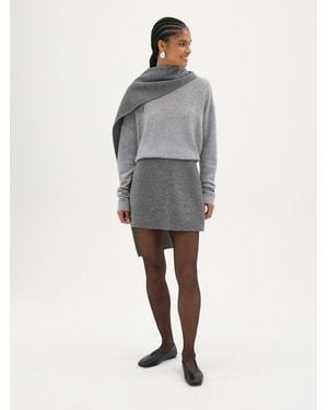 Hush Dia Double Faced Check Mini Skirt - Grey