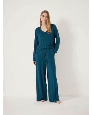Hush Nox Jersey V-Neck Pyjamas - Blue