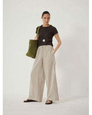 Hush Sami Striped Side Detail Trousers - Natural