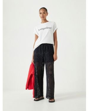 Hush Cotton Broderie Trousers - White